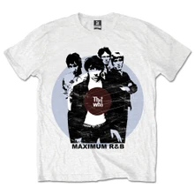 The Who, Tričko Maximum Rhythm & Blues, Unisex, Biela