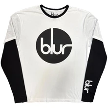 Tričko s dlhým rukávom Unisex 2 In 1 Layered Long Sleeve T-Shirt: Circle Logo (Black & White) (Sleeve Print)
