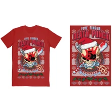 Five Finger Death Punch, Tričko Zombie Kill Xmas, Unisex, Červená
