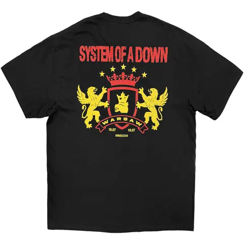 System of a Down – Tričko Warsaw Event Tour '26 (Čierna, Limited), Unisex, Čierna