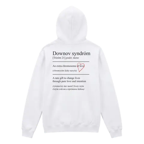 Láska Rozdiely Nevidí – Mikina Chromozóm lásky, Unisex, Biela