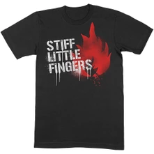 Stiff Little Fingers, Tričko Graffiti, Unisex, Čierna