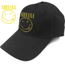 Nirvana, Šiltovka Logo & Smiley, Unisex, Čierna