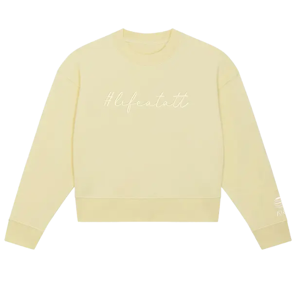 Crewneck Cropped crewneck #Lifeatatt, Woman, Creamy