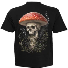 Unisex T-Shirt: Shrooms (Black) (Back Print) thumbnail