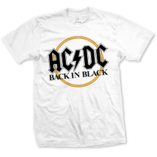 AC/DC, Tričko Back in Black, Unisex, Biela
