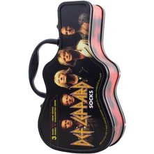 Def Leppard, Ponožky Unisex Sock Guitar Tin: Logos (Multicolour)  (UK Size 6.5 - 11), Unisex, Multicolor