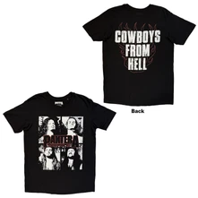 Tričko Unisex T-Shirt: Cowboys From Hell Flames (Black) (Back Print)