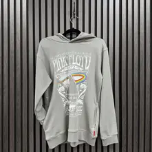 Unisex Unplugged Pullover Hoodie: Carnegie Hall Poster (Grey) (Back Print) thumbnail