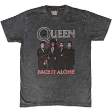 Queen, Tričko Face it Alone Band, Unisex, Čierna