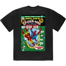 Spider-Man – Spiderman & Iron Man Comic Cover (Negru) (Tricou)