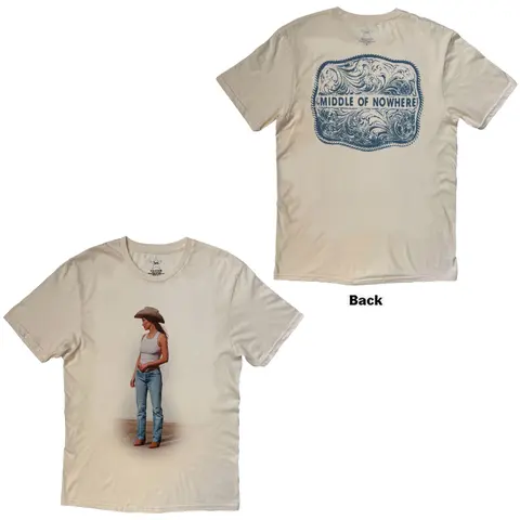 Unisex T-Shirt: Middle Of Nowhere (Natural) (Back Print)