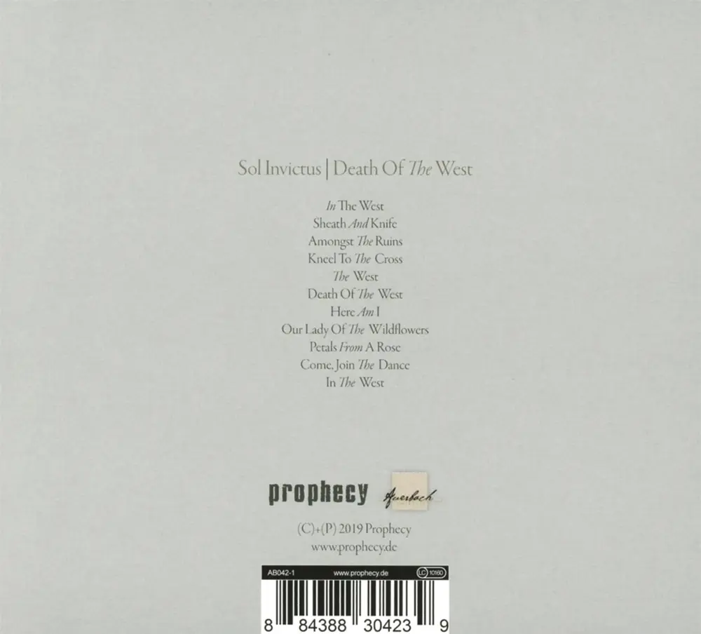 SOL INVICTUS - DEATH OF THE WEST (CD)