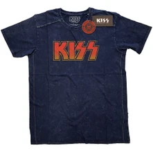 Kiss, Tričko Classic Logo, Unisex, Modrá