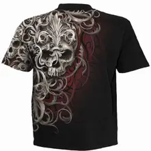 Unisex T-Shirt: Skull Shoulder Wrap (Black) (All Over Print) thumbnail