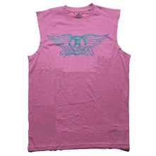 Aerosmith, Tielko Glitter Print Logo, Unisex, Ružová