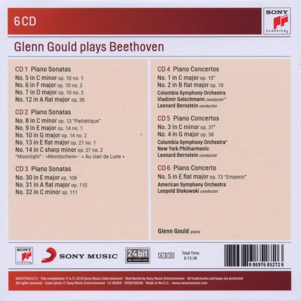 Glenn Gould Plays Beethoven Sonatas & Concertos - Sony Classical Masters