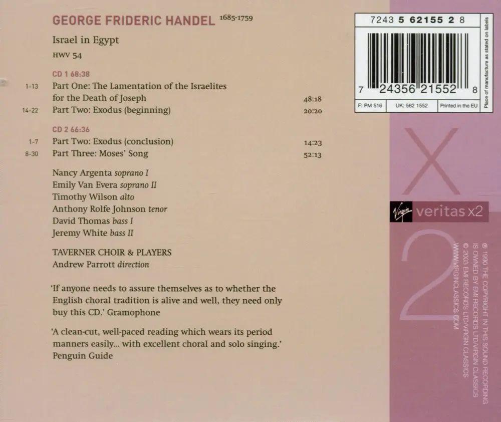 George Frideric Handel – VERITAS X2-ISRAEL IN EGYPT (CD)