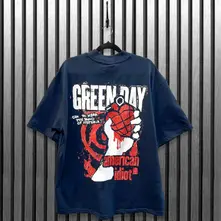 Unisex Unplugged T-Shirt: American Idiot Grenade (Navy Blue) (Back Print) thumbnail