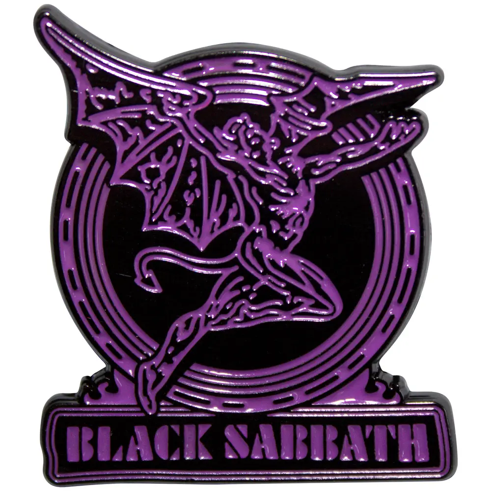 Black Sabbath – Purple Text Logo & Daemon (Odznak)