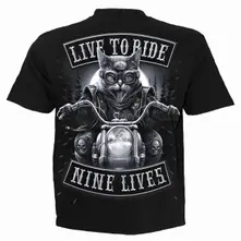 Unisex T-Shirt: Nine Lives (Black) (Back Print) thumbnail