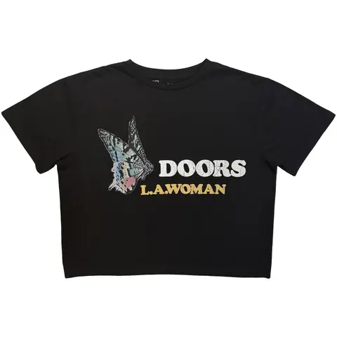 Ladies Crop Top: LA Woman (Black)