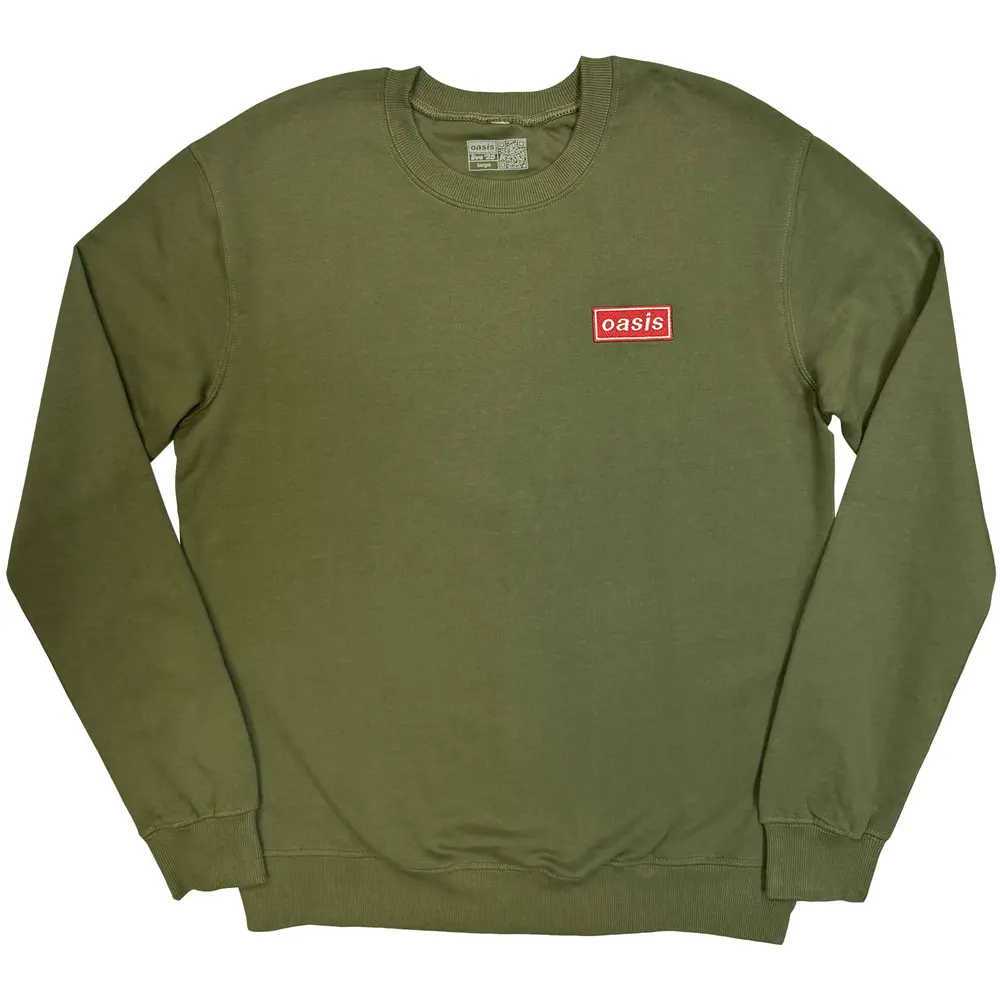 Unisex Sweatshirt: Red Decca Logo (Khaki Green) (Ex-Tour)