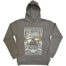 Unisex Unplugged Pullover Hoodie: Carnegie Hall Poster (Grey) (Back Print) thumbnail