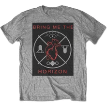 Bring me the horizon, Tričko Heart & Symbols, Unisex, Šedá