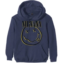 Nirvana, Mikina Inverse Smiley, Unisex, Modrá