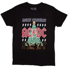 AC/DC, Tričko Merry Christmas, Unisex, Čierna