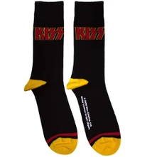 Kiss, Ponožky Red Logo Single Stripe, Unisex, Čierna
