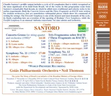 SANTORO: SYMPHONIES NOS. 11 & 12/CONCERTO GROSSO/THREE FRAGMENTS ON BACH thumbnail