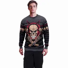 Unisex Jumper: Evil Rock (Black) (All Over Print) thumbnail