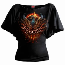 Tričko Ladies Latin Boatneck Top: Ashes Reborn (Black)
