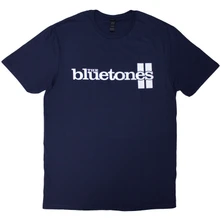 The Bluetones, Tričko Stripe Logo, Unisex, Modrá