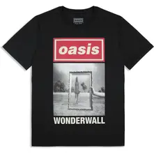 Unisex T-Shirt: Wonderwall Single Cover (Black) (Ex-Tour) thumbnail
