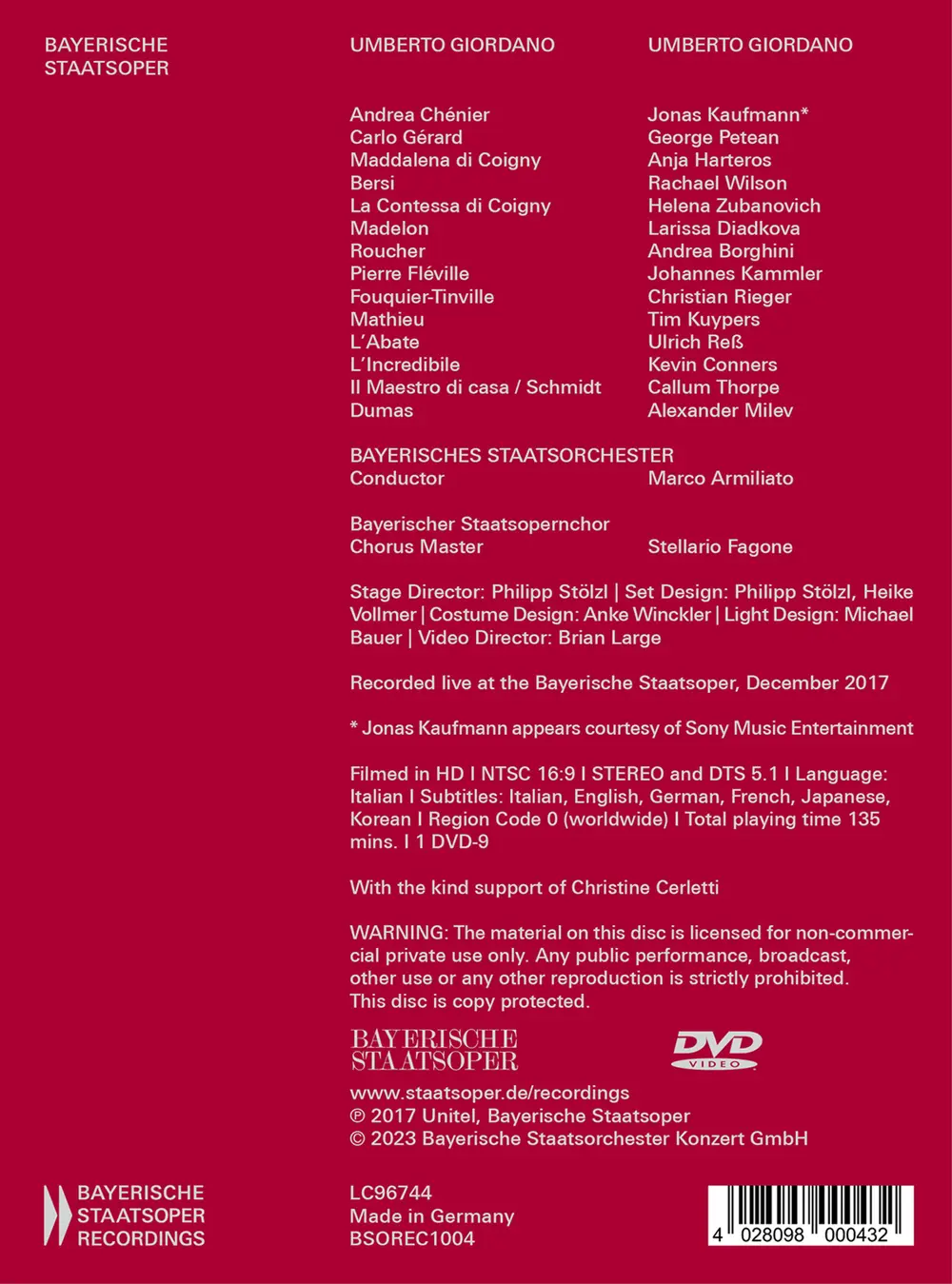 Kaufmann, Jonas/Anja Hart - Giordano: Andre Chenier