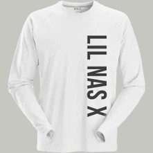 Lil Nas X, Tričko s dlhým rukávom Vertical Text, Unisex, Biela