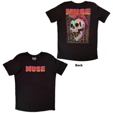 Unisex T-Shirt: Punk Skull (Black) (Back Print) thumbnail