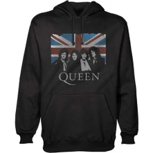 Queen, Mikina Vintage Union Jack, Unisex, Čierna