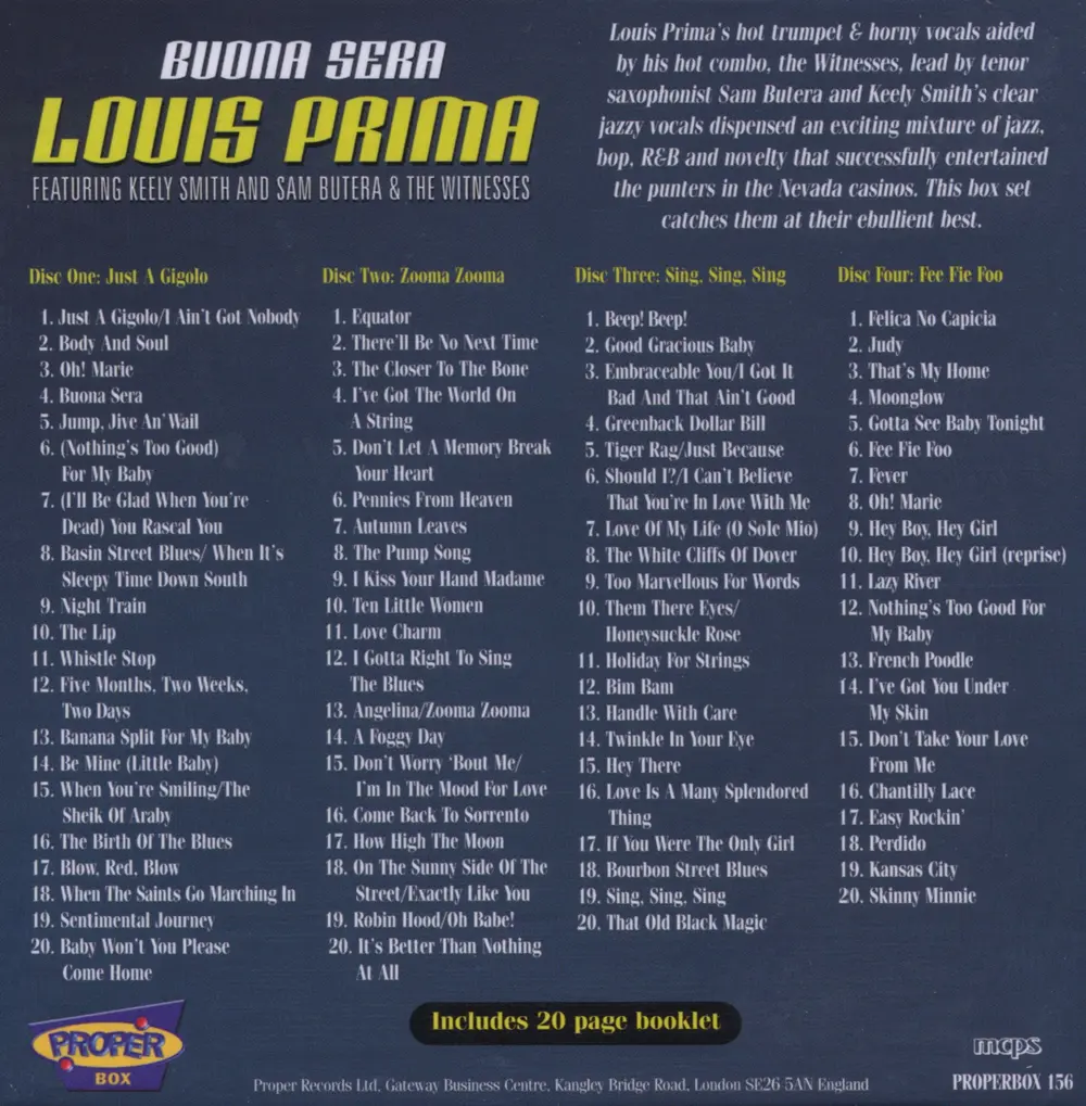 Louis Prima – Buona Sera (Feat. Keely Smith & Sam Butera) (CD)