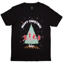 The Beatles, Tričko Christmas Tree, Unisex, Čierna