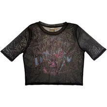 Ladies Mesh Crop Top: Graffiti Illustration (Black) (Back Print) thumbnail