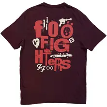 Unisex T-Shirt: Albums Symbols (Maroon Red) (Back Print) thumbnail