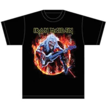 Iron Maiden, Tričko Fear Live Flames, Unisex, Čierna