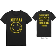 Nirvana, Tričko Flower Sniffin, Unisex, Čierna