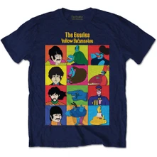 The Beatles, Tričko Yellow Submarine Characters, Unisex, Modrá