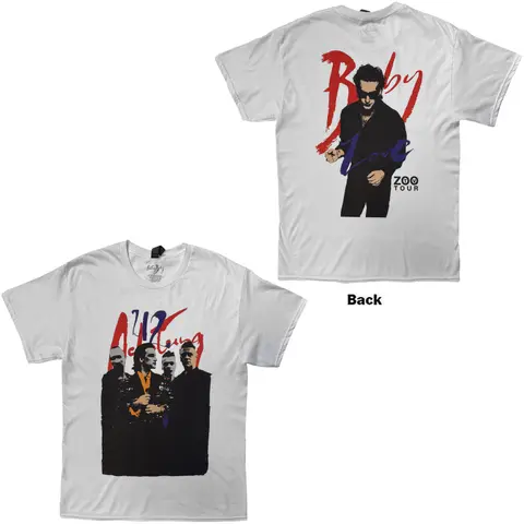 Unisex T-Shirt: Achtung Baby Zoo TV Tour (White) (Back Print)