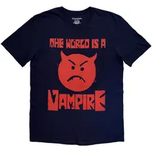 Unisex T-Shirt: Red Face Vampire (Navy Blue) (Back Print) thumbnail